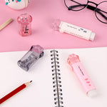 Amaxiu Cute Cat Paw School Supplies - 4PCS Kawaii Erasers & 2PCS Retractable Pencil Sharpeners for Office, Home, School