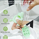 Silicone Baby Fruit Feeder & Freezer Nibble Tray Combo, Baby Teethers, Breastmilk Popsicle Molds for Teething Relief, BPA Free Fresh Food Feeder for Safe Infant Self Feeding (Sage Green)