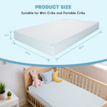 voomf Mini Crib Mattress, 38x24X4 Inch Dual Sided Comfort Memory Foam Portable Crib Mattress, Soft Breathable Baby Mattresses for Mini and Portable Cribs with Machine Washable Cover