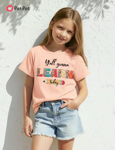 PATPAT Girls T Shirts Size 8-9 Years, Apricot Graphic Tees, Crew Neck Short Sleeve Shirts Trendy Clothes Cute Concert Outfits Cute Tops