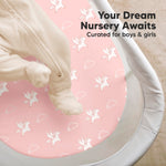 2-Pack Organic Bassinet Sheets for Girls, Boys - 100% Cotton Bassinet Mattress Sheets Compatible with Halo Bassinest Swivel Sleeper, Graco,Baby Delight,Chicco,Unisex Fitted Bassinet Sheets (Dreamland)