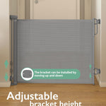 Momcozy Auto Lock Retractable Baby Gate, Safety Gate for Baby and Pet, 33” Tall, Extends to 55” Wide, Mesh Safety Dog Gate for Stairs, Indoor, Outdoor, Doorways, Hallways