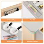 Costzon Easel for Kids, Wooden Art Center with Double-Sided Blackboard & Whiteboard, Paper Roll for Drawing, Crafts, Writing, Toddler Activity Table with Storage, Kids Table and Chair Set (Grey)