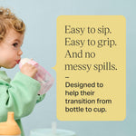 Tommee Tippee Starter Weighted Straw Baby & Toddler 10oz Sippy Cup for 6 Months+, with Silicone Weighted Straw and Easy-Hold Handles, BPA Free, Pink & Purple, Pack of 2