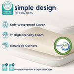 Hiccapop Playard Mattress Pad (38"x26"x1.25"), Playpen Pad, Portable Crib Mattress with Carry Bag, 1.25" Thick