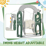 Merax 5-in-1 Toddler Slide and Swing Set, Kids Slide with Climber, Telescope and Storage Space, Outdoor Indoor Swing Slide Set for Toddlers Age 1+