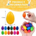 Canscci 12 Pack Easter Egg Crayons,12 Colors Easter Egg-Shaped Crayons for Kids Girls Boys Toddles Easter Basket Stuffers Essentials Egg Fillers Party Favors Gifts