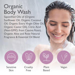 SoCal Suds & Company - 12oz Thick Organic Castile Soap Liquid Rose, Hand & Body Wash for Men & Women, Made w/Organic Oils & Coconut Oil, Perfect Bath Essentials, Gentle Soap for All Skin Types