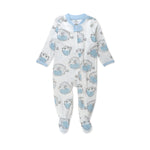 HonestBaby Sleep & Play Footed One-Piece Pajama Sleeper 100% Organic Cotton, Baby Boys, Blow Fish, 0-3 Months