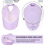 BAOPLAYKIDS Girls Criss Cross Ponytail Hat Mesh Baseball Cap Kids Quick Dry Hats Outdoor Summer Sports Hat Ponycap Age 7-12 Purple
