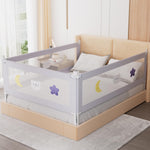 omzer 3-Piece Twin Size Bed Rail for Toddler - Adjustable Height Bed Rail for Baby with Double Child Lock - Bed railguard with Pattern - Safety Guard Rails for Twin Size Bed - 39x75x75”