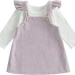 fhutpw Baby Girl 2 Piece Outfits Corduroy Skirt + Ribbed Knit Long Sleeves Top 3 6 12 18 Months Clothes Fall Winter Suits