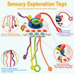 AiTuiTui Sensory Montessori Baby Teething Toys 6 to 12 Months, Toddler Travel Toys for 1 2 Year Old Boy Girl Birthday Gifts, Soft Pull String Fidget Educational Learning Toys for 9 10 18 Months Infant