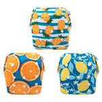 Babygoal Baby Boy Swim Diapers 3 Pack for 8M-3T Babies and Toddlers, Reusable Adjustable Washable for Swimming Lessons-Pineapple,Lemon,Grapefruit