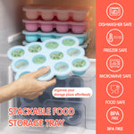 HIWOOD Baby Food Storage Container -12 x 1.5OZ Silicone Baby Food Freezer Tray with Silicone Lid, Perfect Food Container for Homemade Baby Food, Vegetables & Fruit Purees - Gossamer Pink