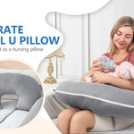 INSEN Pregnancy Pillows, Detachable Body Pillow for Sleeping, Nurse & Relax, Multi-Use Pregnancy Pillows for Pregnant Women, Cooling Tencel-Grey