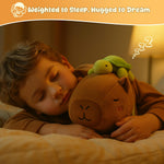 SQEQE Weighted Stuffed Animals Capybara Plush, Weighted Capybara Stuffed Animals with Turtle Backpack, Soft Pillow Toy for Kids Adults, Birthday Present 9.8 Inch, 0.8 Lb