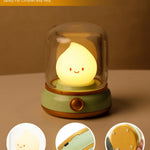 WANIDEA Cute Chibi Flame Lamp, Anime Cozy Lights, Retro Rechargeable Night Light, Decor, Smoko Light, Cute Desk Accessories, Gifts