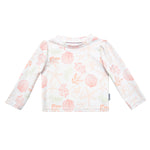 Gerber Baby Girls Baby Toddler Long Sleeved Rashguard Swim Bathing Suit Set Pink Shells 0-3 Months