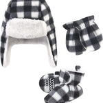 Hudson Baby Girls' Trapper Hat, Mitten and Bootie Set