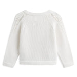 Simplee kids Baby Girls Cardigan Sweaters Solid White Flower Embroidery Thin Sweater for Toddler 6-12 Months