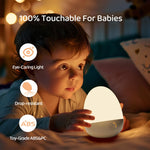 ZUZUKID Touch Egg Night Light for Baby Nursery, Rechargeable Portable Kids Nightlight Lamp with 1-6H Feeding Timer, 3 Color Temperatures Dimmable, Ideal for New Moms of Toddlers