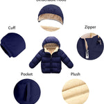 Toddler Baby Hooded Down Jacket Boys Girls Kids Thicken Warm Winter Coat Outerwear 1-7t