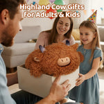 Mewaii 4 Lbs Weighted Stuffed Animals - Heavy Belly & Limbs, 23" Highland Cow Plush for a Realistic Hug, Super Soft Fluffy Plush Toy for Kids and Adults