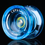 MAGICYOYO K2 Crystal Plastic Yoyo for Kids 8-12 & Beginners, Durable PC Responsive Yoyo Professional with Finger Spin Hub, Includes 12 Yo yo Strings, Glove & Bag (Crystal Blue)
