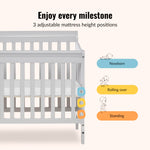 Dream On Me Aden 4-in-1 Convertible Mini Baby Crib in Cherry, GreenGuard Gold & BSA, Sustainable Pinewood, Non-Toxic Finish, 3 Mattress Heights, Converts to Mini Day & Twin-Size Bed