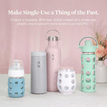 Lifefactory 4-Oz Glass Baby Bottle with Protective Silicone Sleeve and Stage 1 Nipple Sky Blue