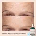 Biossance Squalane + Copper Peptide Rapid Plumping Serum - Face Serum for All Skin Types - Visibly Plumping + Firming Skin, Fine Lines + Wrinkles, Vegan Copper Peptides, Hyaluronic Acid - 1.69oz