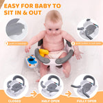 LDIIDII Baby Bath Seat for Babies 6 Months & Up Sitting Up,Infant Bath Seat with Temperature Alert+Open Backrest+on/Off Armrest,Toddler Bath seat Baby Bath Chair for Bathtub,Tub,Sink (Light Gray)