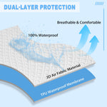 BALEINE Waterproof Queen Mattress Protector, Breathable 3D Air Fabric Cooling Smooth Soft Washable Mattress Cover with 8''-21'' Deep Pocket