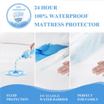 2 Pack Twin Size Premium Waterproof Mattress Protector, Soft Breathable Mattress Pad, Noiseless Waterproof Bed Cover - Stretch to 21" Fitted Deep Pocket Mattress Protection