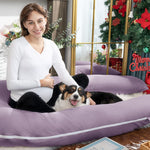 Meiz U Shaped Pregnancy Pillows for Sleeping, 65" Maternity Pillow for Full Body Support, Cooling Pregnancy Pillow with Jersey Cover, Purple