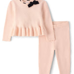 Gymboree,Baby Girls,and Newborn Long Sleeve Sweater and Pants 2-Piece Outfit Set,Peach Ice,0 Months,3 Months