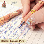 MOZXIRZ 6 Pcs Cute Erasable Retractable Pens Erasable Gel Ink Pens Cartoon Capybara Pen 0.5mm Fine Point Blue Ink Pen Cartoon Writing Pen Office School Pens Women Girls Boys (Blue Ink-Capybara)