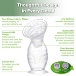 haakaa Gen.2 Plus Upgraded Manual Breast Pump, 5oz/150ml Multi-Ring ComfortCARE Sensitive Silicone Breast Pump with Stopper Set, Patent-Pending Design for Breastfeeding Moms