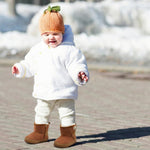 JIASUQI Toddler Boots for Girls Winter Boots for Toddler Boys Brown 5.5-6