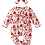 FOCUSNORM Toddler Christmas Baby Boy Girl Outfits Infant Fall Winter Clothes Cute Christmas Tree Jumnpsuit Long Sleeve Romper
