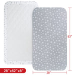 Crib Sheets for Boys or Girls 2 Pack, Fitted Crib Sheet for Standard Size Crib and Toddler Mattresses, Soft and Breathable Material, Grey & White