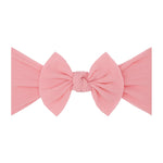 Baby Bling Bows - Newborn to Little Baby Girl Bows, 2 Pack Nylon Super Soft Stretchy Knot Toddler Headbands, Perfect Hair Accessories Head Bands for Infant Kids(White Rainbow Dot & Zinnia)