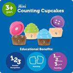 Learning Resources Mini Counting Cupcakes - Birthday Cake, Sensory Toys, Montessori Preschool Activities, Kitchen Play Food Sets for Kids, Fine Motor Games