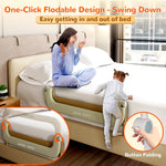 Deeteck Bed Guard Rail for Toddlers - 32" Adjustable Heights & Folding up Portable Bed Railing for Baby - Toddler Bed Rails Guard for Crib, Twin, Bunk,Full Size, Queen & King Bed