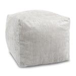 Sexysamba Square Corduroy Pouf Cover Only, 20"x 16" Unstuffed Decorative Ottoman Foot Stool Rest, Washable Storage Bean Bag Chair Floor Pouf Covers for Living Room Bedroom, Grey