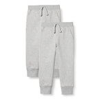 Amazon Essentials Boys' Fleece Jogger Sweatpants, 2-Pack Medium Heather Gray, 3T