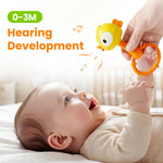 iPlay, iLearn Baby Maracas Rattle Toy, Infant Animal Shaker Rattles Set, Newborn Sensory Teething Rings, Tummy Time Carseat Stroller Crib Toy, Birthday Gift 3 4 6 7 9 12 18 Month Old Toddler Girl Boy