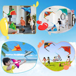 Hymaz 12 Pack Mini Catapult Kites for Kids, Flying Glider Plane Toys for 3-8+ Years Boys Girls Gifts- Finger Launcher Kites Bulk Great for Birthday Party Beach Outdoor Games