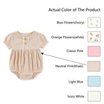 Ruliby Baby Girl Bodysuit Bubble Romper White Infant Clothes Set 0-3 Months